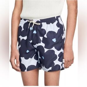 Sandro Flower Print Drawstring Swim Shorts NWT